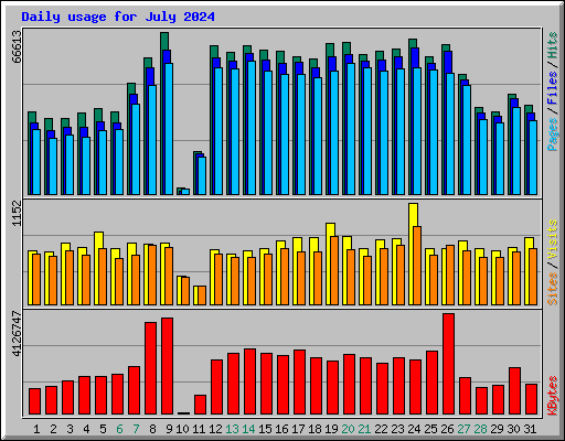 Daily usage for July 2024