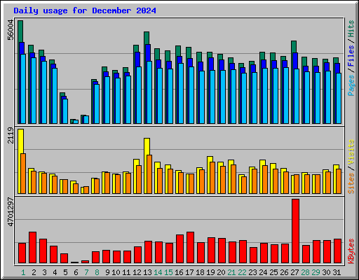 Daily usage for December 2024