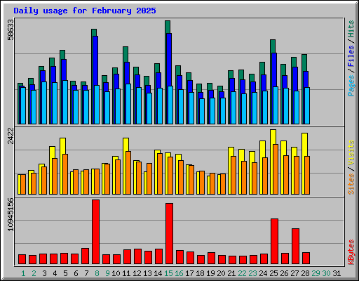 Daily usage for February 2025