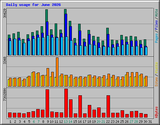 Daily usage for June 2026