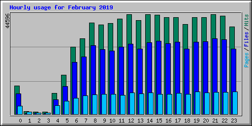 Hourly usage for February 2019