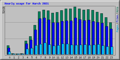 Hourly usage for March 2021