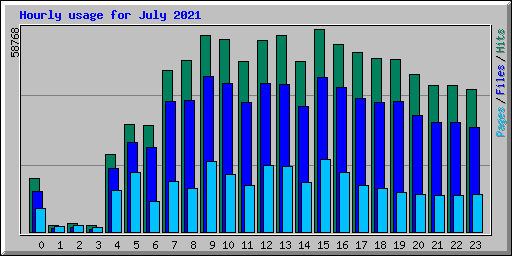 Hourly usage for July 2021