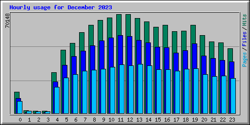 Hourly usage for December 2023