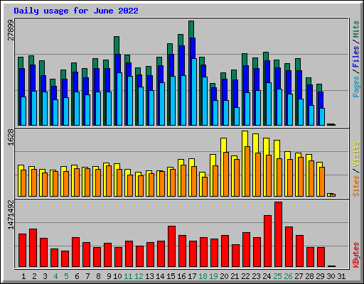 Daily usage for June 2022