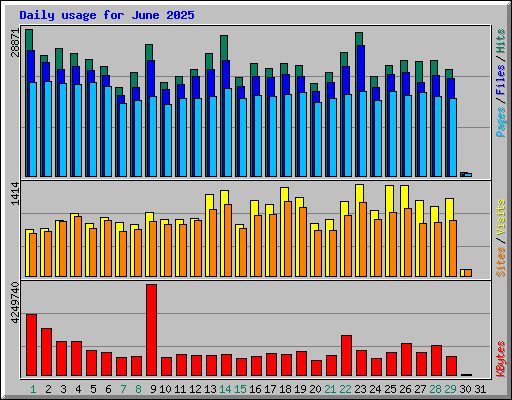 Daily usage for June 2025