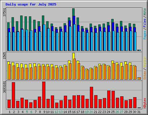 Daily usage for July 2025