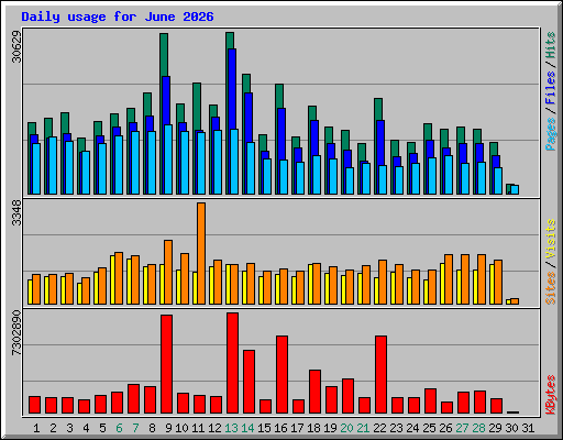 Daily usage for June 2026