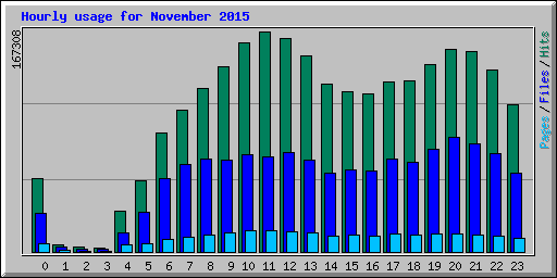 Hourly usage for November 2015