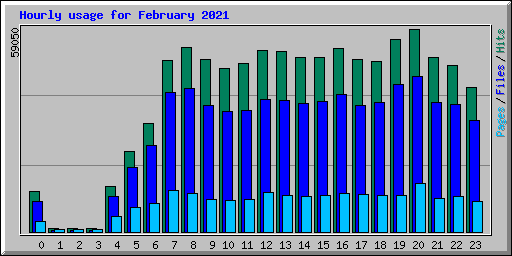 Hourly usage for February 2021