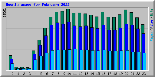 Hourly usage for February 2022
