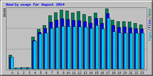 Hourly usage for August 2024